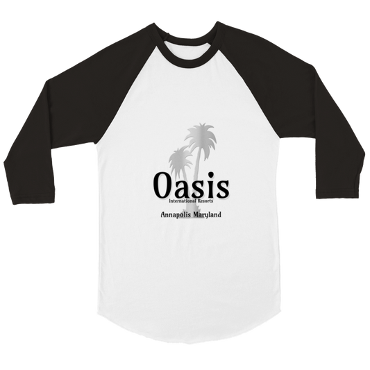 Oasis International Resorts Unisex 3/4 sleeve Raglan T-shirt